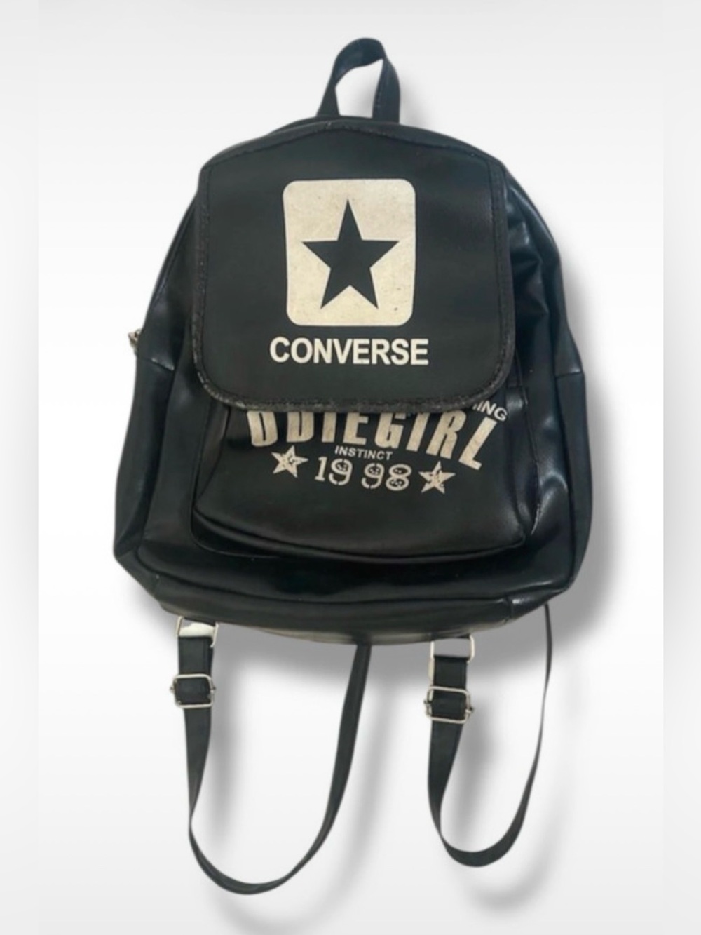 Retro 90s/Y2K Converse Black Mini Backpack with Classic Bold Lettering
